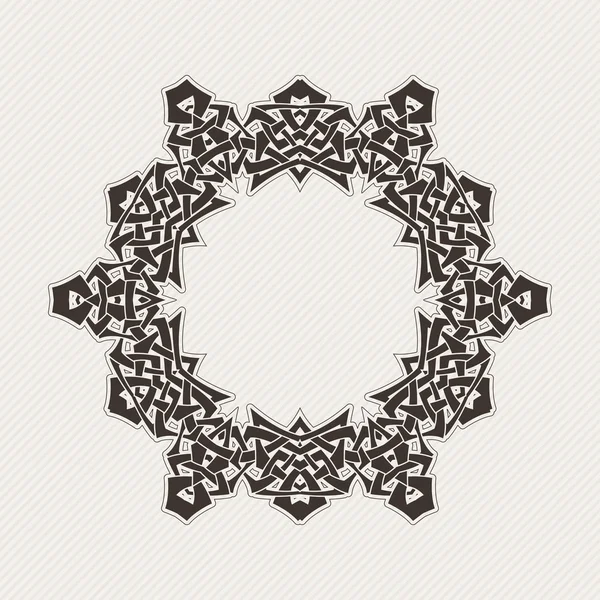 Süslü sınır. Gotik dantel dövme. Kelt örgüsü keskin köşeleri ile.