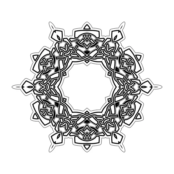 Süslü sınır. Gotik dantel dövme. Kelt örgüsü keskin köşeleri ile.