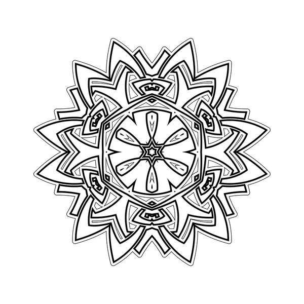 Süslü mandala. Gotik dantel dövme. Kelt örgüsü keskin köşeleri ile.