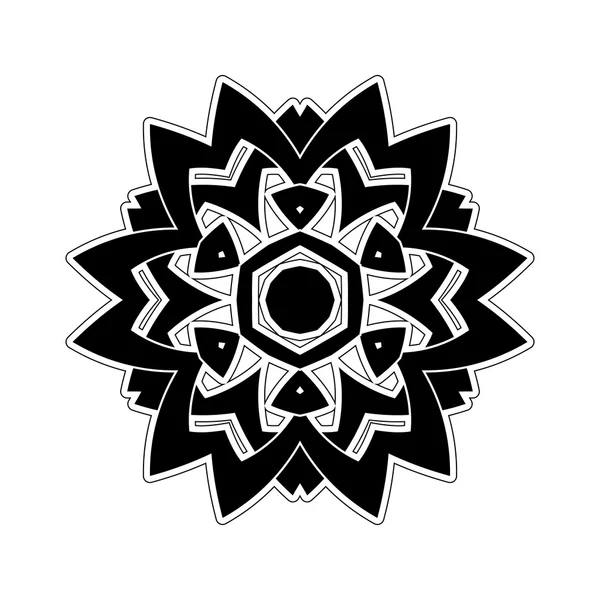 Süslü mandala. Gotik dantel dövme. Kelt örgüsü keskin köşeleri ile.