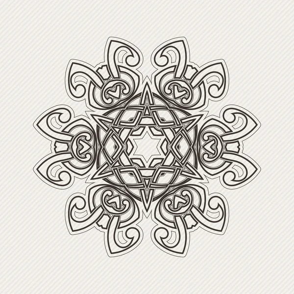 Süslü mandala. Gotik dantel dövme. Kelt örgüsü keskin köşeleri ile.