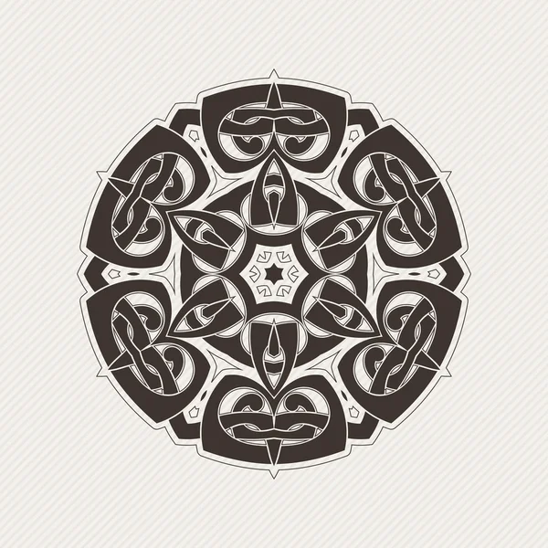 Süslü mandala. Gotik dantel dövme. Kelt örgüsü keskin köşeleri ile.