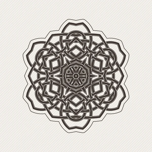 Süslü mandala. Gotik dantel dövme. Kelt örgüsü keskin köşeleri ile.