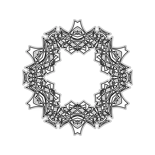 Süslü sınır. Gotik dantel dövme. Kelt örgüsü keskin köşeleri ile.