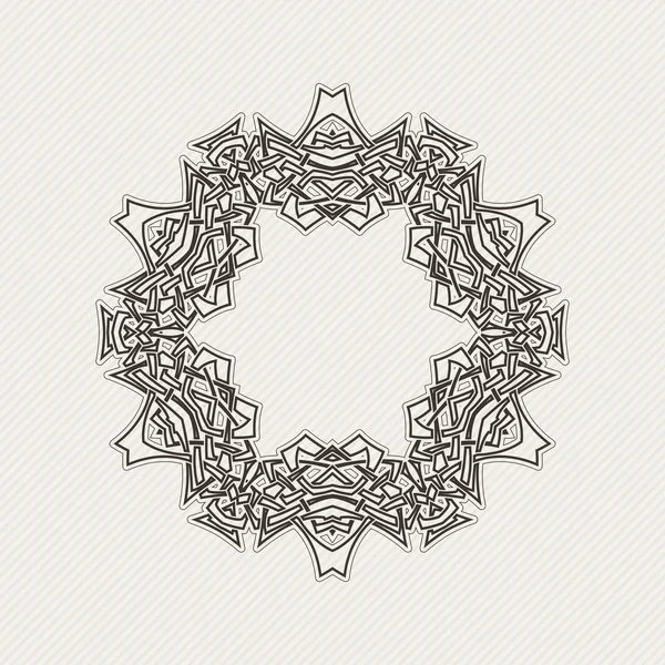 Süslü sınır. Gotik dantel dövme. Kelt örgüsü keskin köşeleri ile.