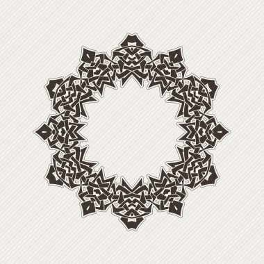 Süslü sınır. Gotik dantel dövme. Kelt örgüsü keskin köşeleri ile.