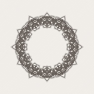 Süslü sınır. Gotik dantel dövme. Kelt örgüsü keskin köşeleri ile.