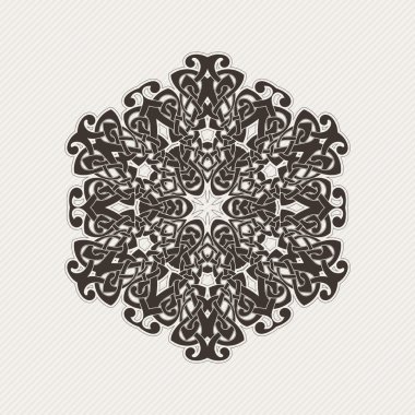 Süslü mandala. Gotik dantel dövme. Kelt örgüsü keskin köşeleri ile.
