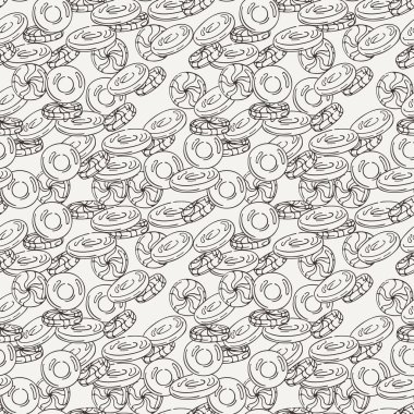 Dikişsiz desen vektör şeker ve lolipop. Tatlı parti doku.