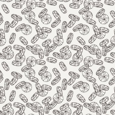 Dikişsiz desen vektör şeker ve lolipop. Tatlı parti doku.