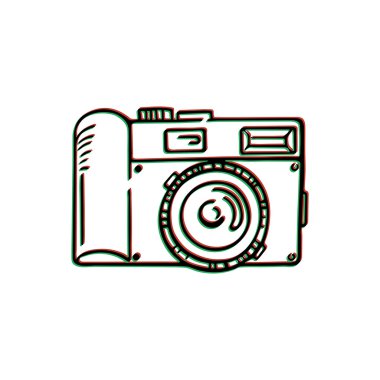 Doodle fotoğraf makinesi. Vektör ele çekin illüstrasyon.