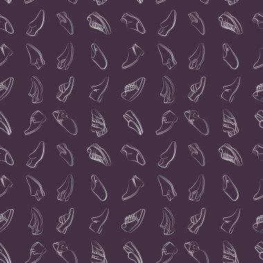 Vektör Dikişsiz desen çeşitli Erkek Ayakkabı.