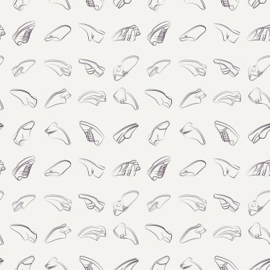 Vektör Dikişsiz desen çeşitli Erkek Ayakkabı.