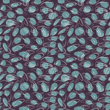 Vektör Dikişsiz desen çeşitli Erkek Ayakkabı.