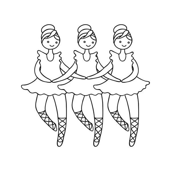 Illustration der Tilda Puppe Ballerinen während kleiner Schwan-dance. — Stockvektor