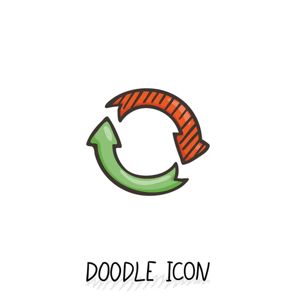 Doodle círculo icono de flecha. Eco, reciclar pictograma . — Vector de stock