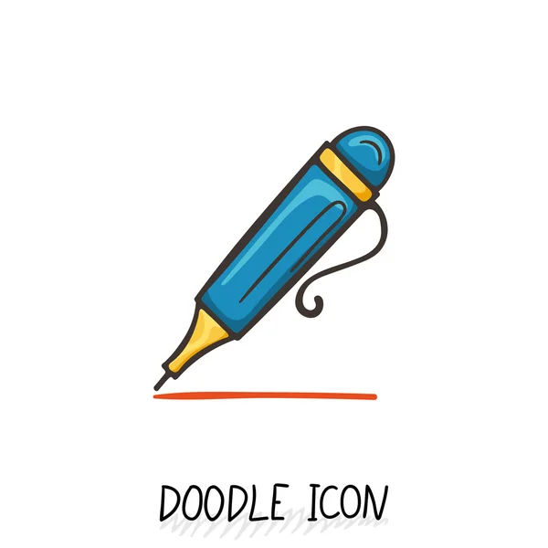 Ikone des Doodle-Kugelschreibers. — Stockvektor