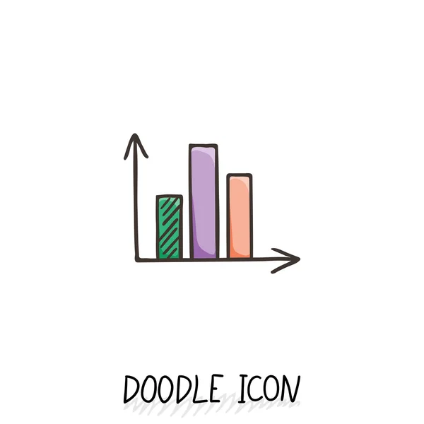 Vector doodle diagram pictogram. Grafiek met kolommen. — Stockvector