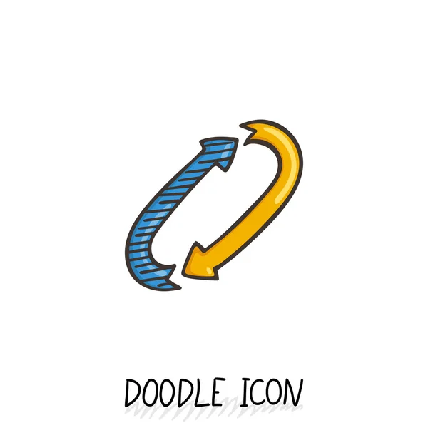 Doodle kruhu šipky ikona. Eco, recyklaci piktogram. — Stockový vektor