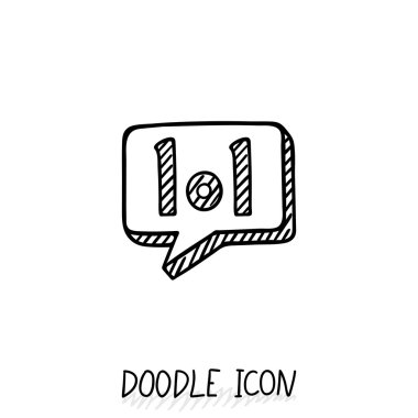 Sohbet simgesi doodle. Metin kabarcık.