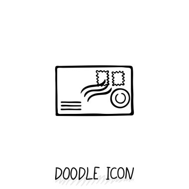E-posta doodle simgesi. Vektör piktogram.
