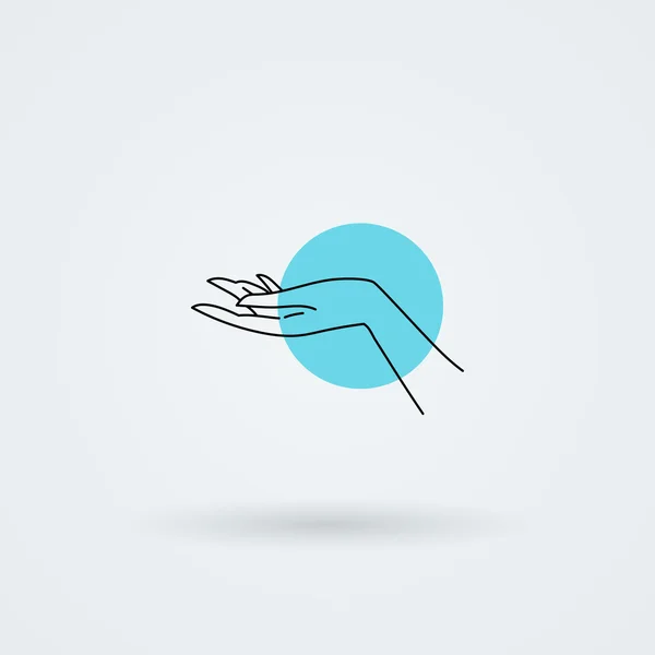 Icônes vectorielles avec une main féminine gracieuse dans un cadre magnifique . — Image vectorielle