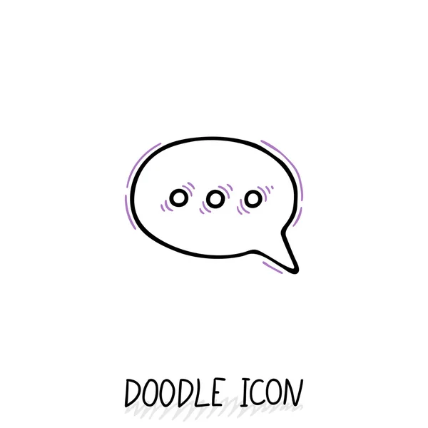 Doodle Chat-Ikone. Textblase. — Stockvektor