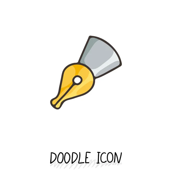 Pluma de tinta estilográfica. Icono del esquema de Doodle . — Archivo Imágenes Vectoriales