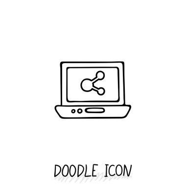 Doodle Laptop simge tasarlamak. Netbook, ultrabook.
