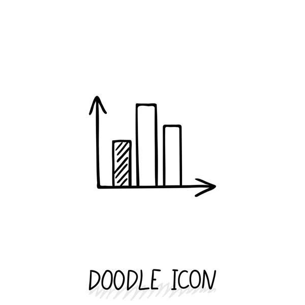 Ícone de diagrama de doodle vetorial. Gráfico com colunas . — Vetor de Stock