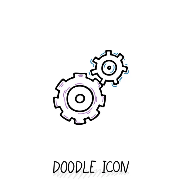 Doodle Icon vites. Teknoloji, mekanik, takım, grup, toplum. — Stok Vektör