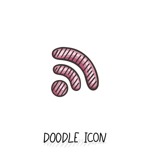 Doodle wifi-ikonen. Vector internet och anslutning symbol. — Stock vektor