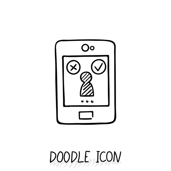 Smartphone doodle ikonra. Vektoros illusztráció. — Stock Vector