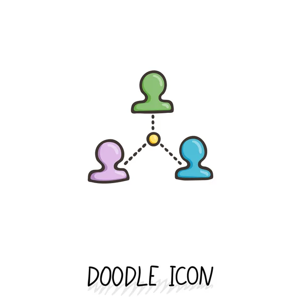 Icône de connexion Doodle. Concept de communication vectorielle. Politique sociale . — Image vectorielle