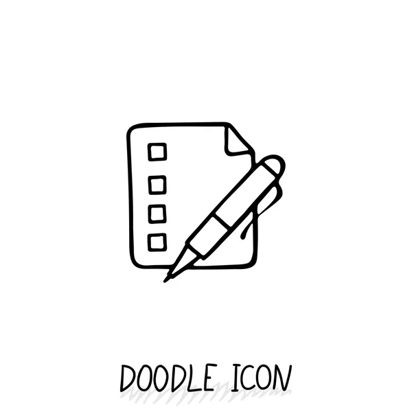 Doodle kağıt belge simgesi. Not resim. Tek piktogram. — Stok Vektör