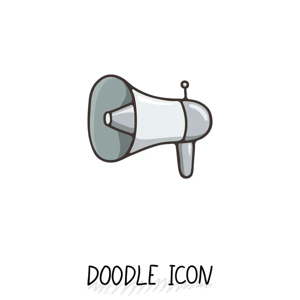 Vektor-Doodle-Symbol mit Megafon. Lautsprecher-Piktogramm. — Stockvektor