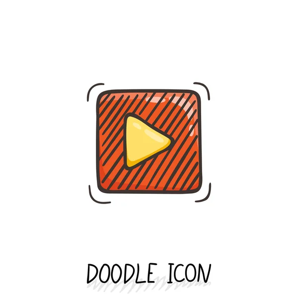 Bouton de lecture Doodle icône web. Illustration vectorielle . — Image vectorielle