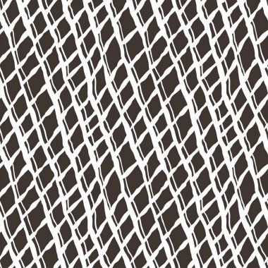 Kusursuz el çizimi mürekkep deseni. Yaratıcı, uçsuz bucaksız arkaplan. Kalın monokrom çizgileri olan soyut çizgili doku. Dekoratif vektör tasarımı