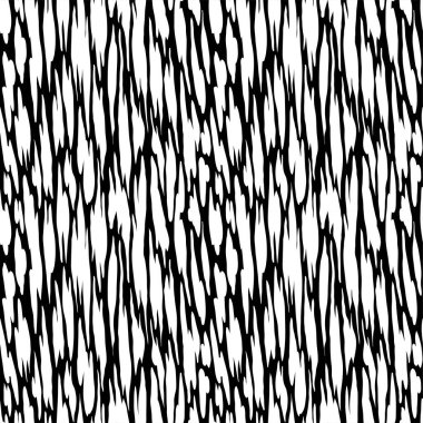 Kusursuz el çizimi mürekkep deseni. Yaratıcı, uçsuz bucaksız arkaplan. Kalın monokrom çizgileri olan soyut çizgili doku. Dekoratif vektör tasarımı