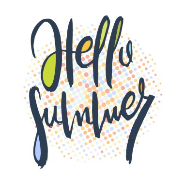 Merhaba yaz. Grunge izole edilmiş sanat eserleri yazıyor. Tişört grafikleri için tipografi damgası, baskı, poster, afiş, broşür, etiket, kartpostal. Vektör resmi