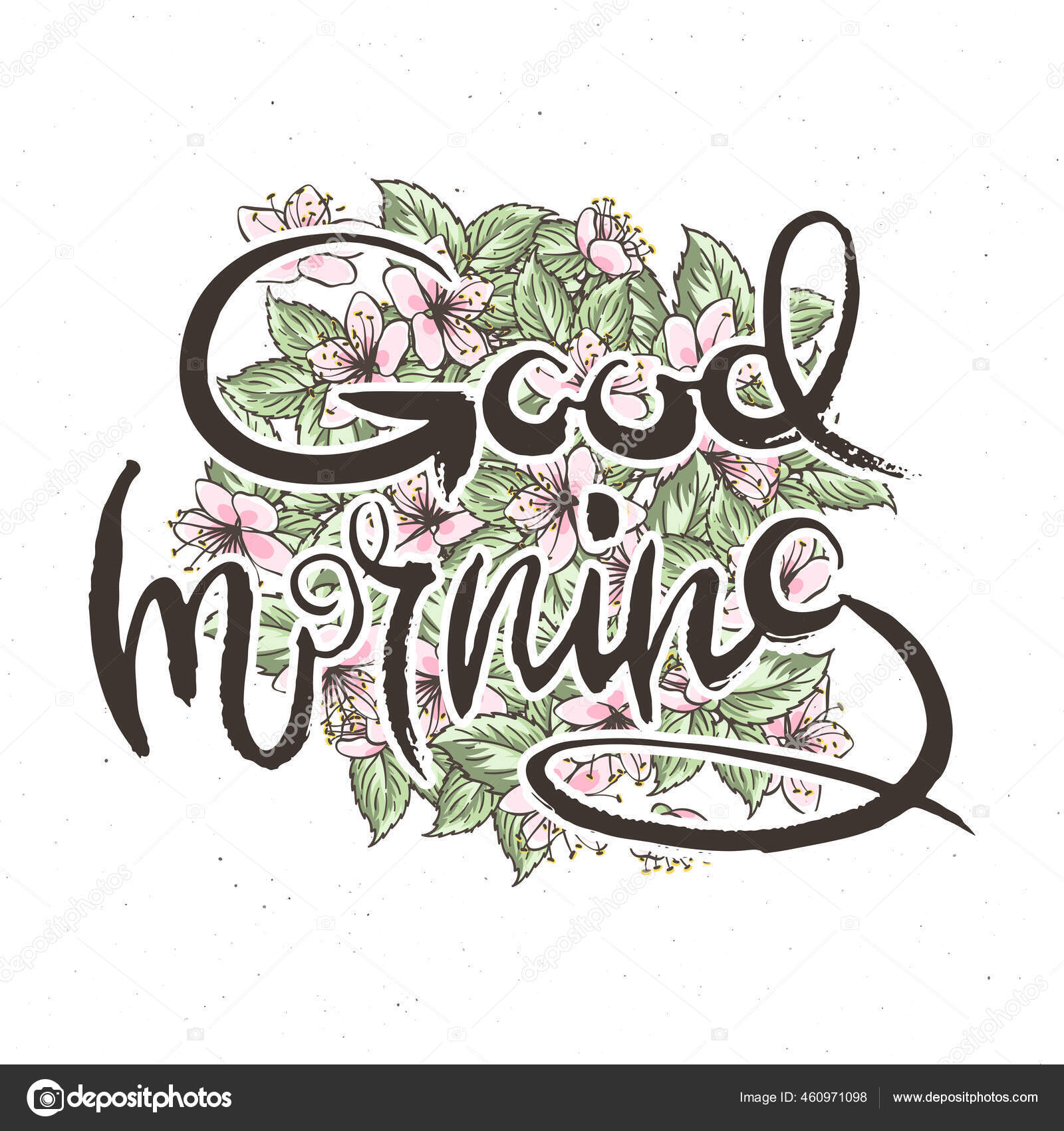 Bom Dia Mão Lettering Grunge Cartão Com Fundo Flor Cartas imagem vetorial de © Drekhann #460971098 Bom Dia Mão Lettering Grunge Cartão Com Fundo Flor Cartas imagem vetorial de © Drekhann #460971098