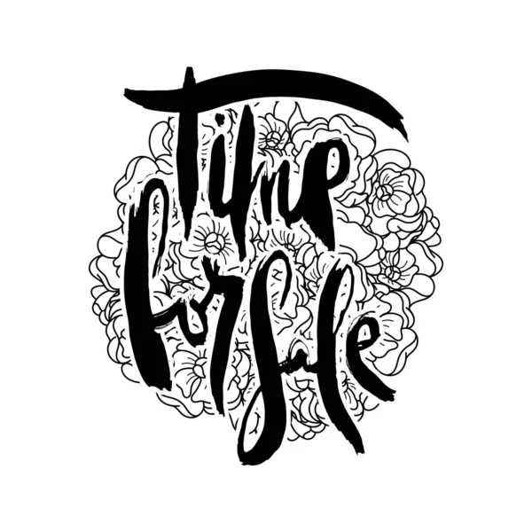 Ręczna kartka grunge z tłem kwiatowym. Ręcznie robione litery doodle w stylu retro. Ręcznie rysowana typografia vintage — Wektor stockowy