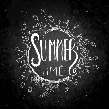 Çiçek arkaplanlı homurdanma kartı. El yapımı karalama harfleri eski usul. El yapımı klasik tipografi