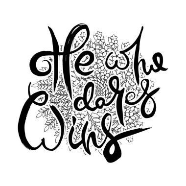 Çiçek arkaplanlı homurdanma kartı. El yapımı karalama harfleri eski usul. El yapımı klasik tipografi