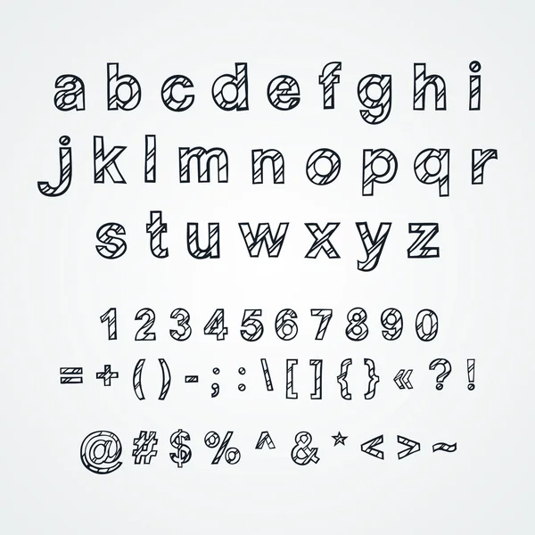 Alfabeto inglese decorativo, disegnato a mano. minuscole — Foto Stock