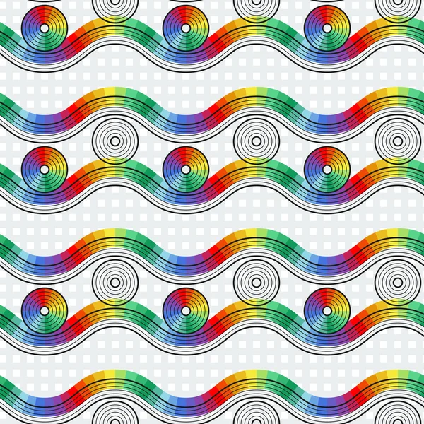 Sömlös abstrakt mönster av element i regnbågens alla färger — Stockfoto