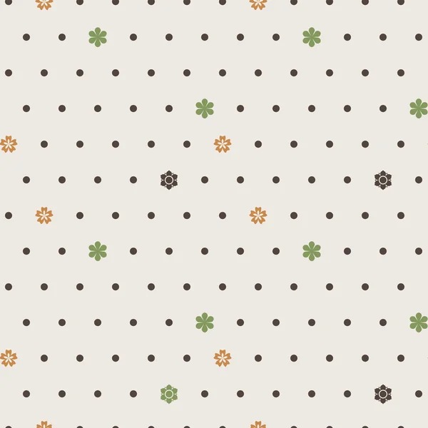 Naadloze patroon van puntjes en bloemen — Stockfoto