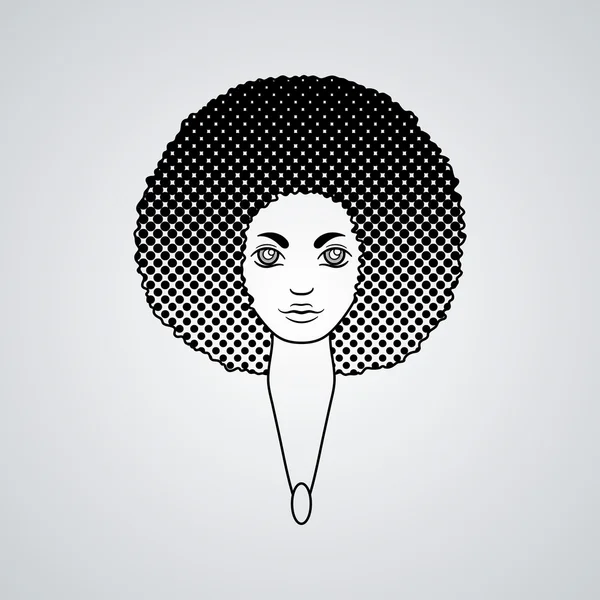 Portrait of a woman with luxuriant hair in the style of an African.  The patterns in the hair. — 스톡 사진