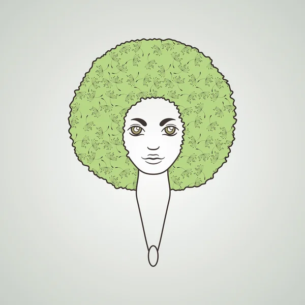 Портрет женщины с пышными волосами в стиле африканца. Узоры на волосах . — стоковое фото