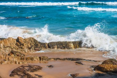 Güney Afrika, Plettenberg Körfezi 'ndeki Robberg Doğa Koruma Alanı' nda güzel bir manzara.